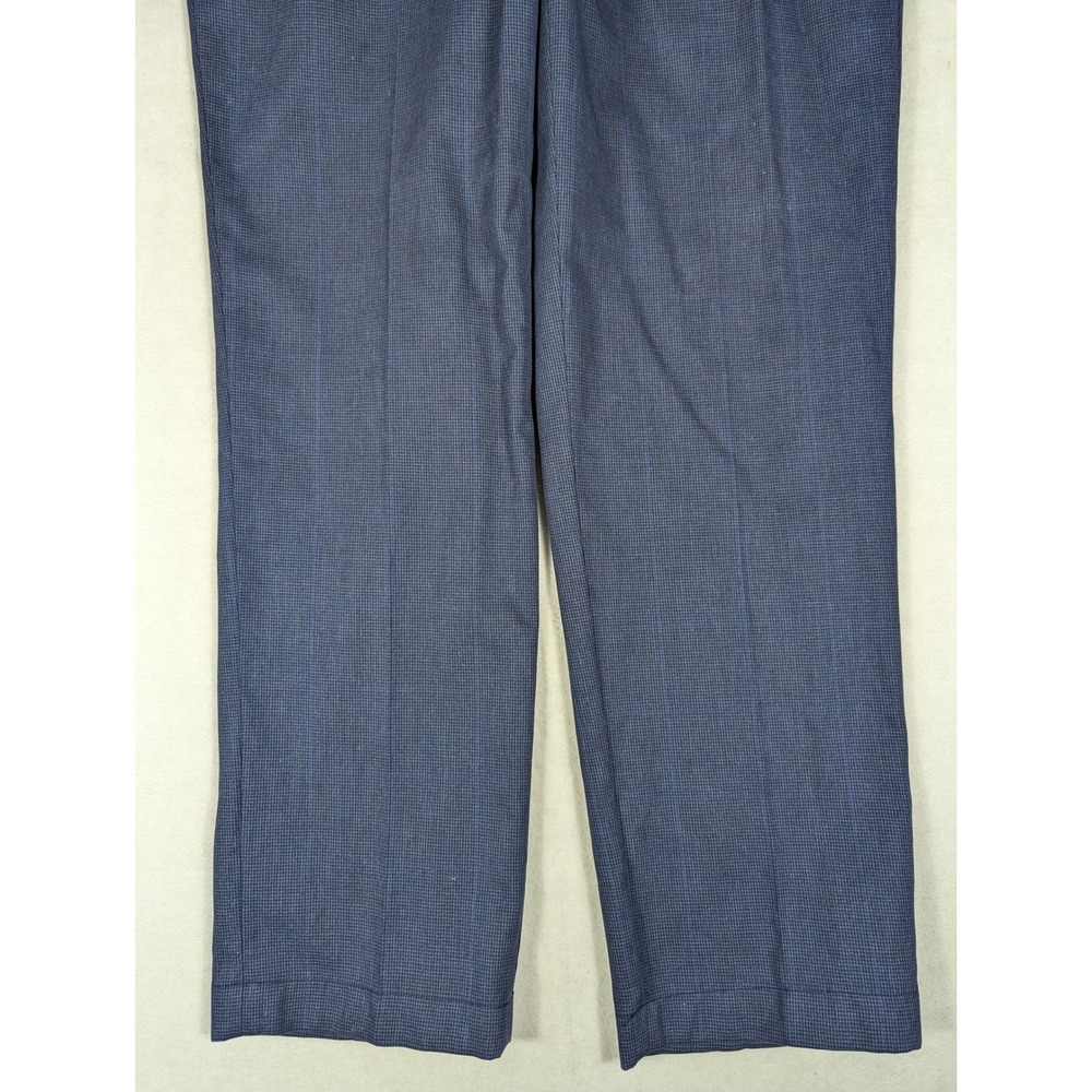 Brooks Brothers Clark Advantage Chino Pants 36 Navy Micro Houndstooth Check - Picture 4 of 9